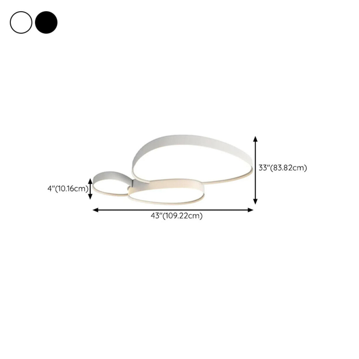 Modern White LED Flush Mount Ceiling Light 3-Light 