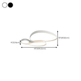 Modern White LED Flush Mount Ceiling Light 3-Light #size