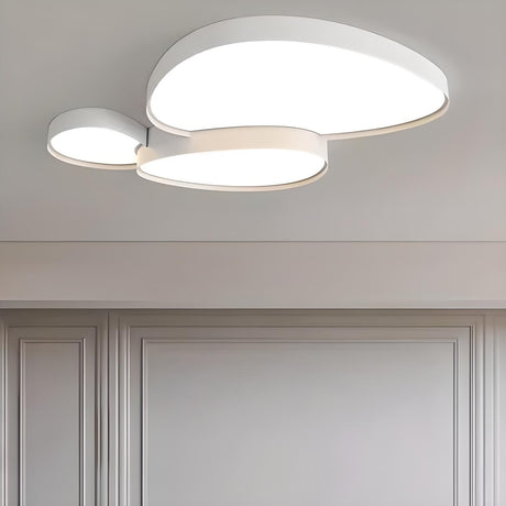 Modern White LED Flush Mount Ceiling Light 3-Light Image - 2