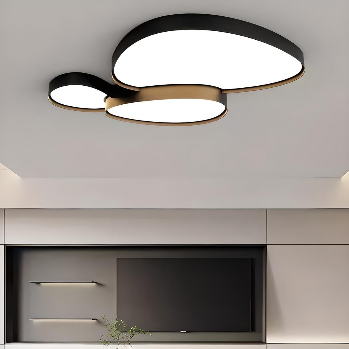 Modern White LED Flush Mount Ceiling Light 3-Light Image - 3