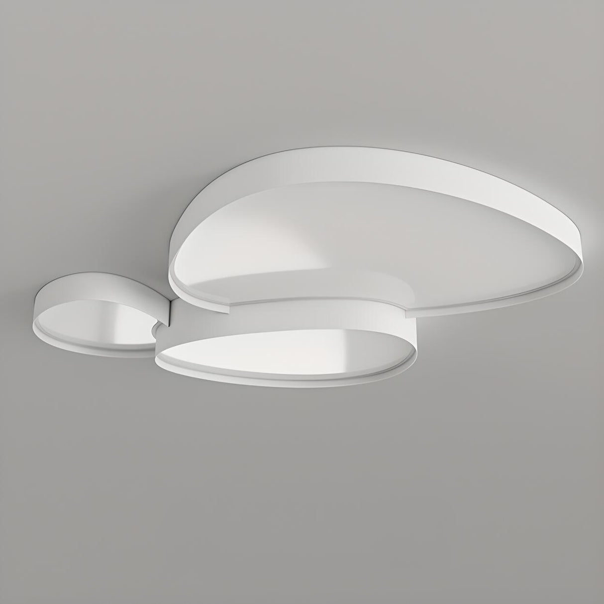 Modern White LED Flush Mount Ceiling Light 3-Light Image - 9