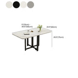 Modern White Marble Rectangle Folding Wood Dining Table #size