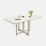 Modern White Marble Rectangle Folding Wood Dining Table Image - 5