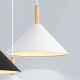 Modern White Metal Cone Living Room Pendant Light Image - 11