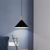 Modern White Metal Cone Living Room Pendant Light Image - 3