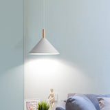 Modern White Metal Cone Living Room Pendant Light Image - 4