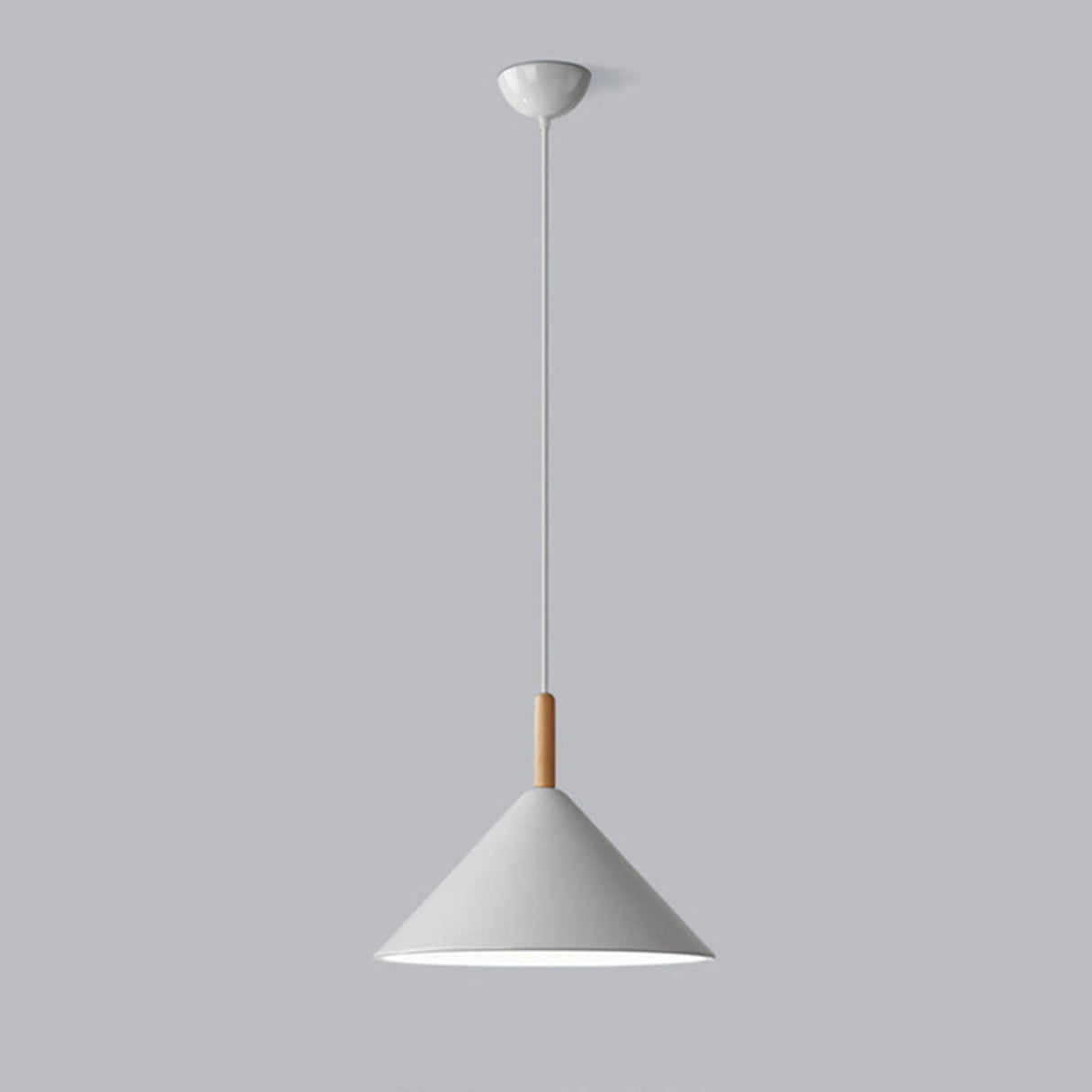 Modern White Metal Cone Living Room Pendant Light Image - 7