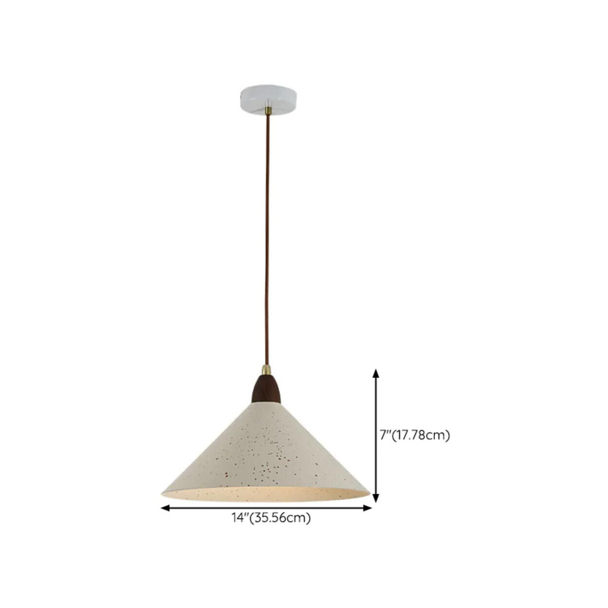 Modern White Metal Cone Pendant Light Adjustable Height Image - 11