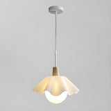 Modern White Metal Flower Round Pendant Light Image - 7