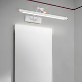 Modern White Metal Linear Swing Arm LED Vanity Light Image - 1