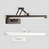 Modern White Metal Linear Swing Arm LED Vanity Light Image - 10