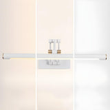 Modern White Metal Linear Swing Arm LED Vanity Light Image - 11