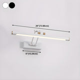 Modern White Metal Linear Swing Arm LED Vanity Light #size