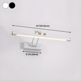 Modern White Metal Linear Swing Arm LED Vanity Light Image - 18