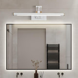 Modern White Metal Linear Swing Arm LED Vanity Light Image - 4