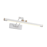 Modern White Metal Linear Swing Arm LED Vanity Light Image - 6