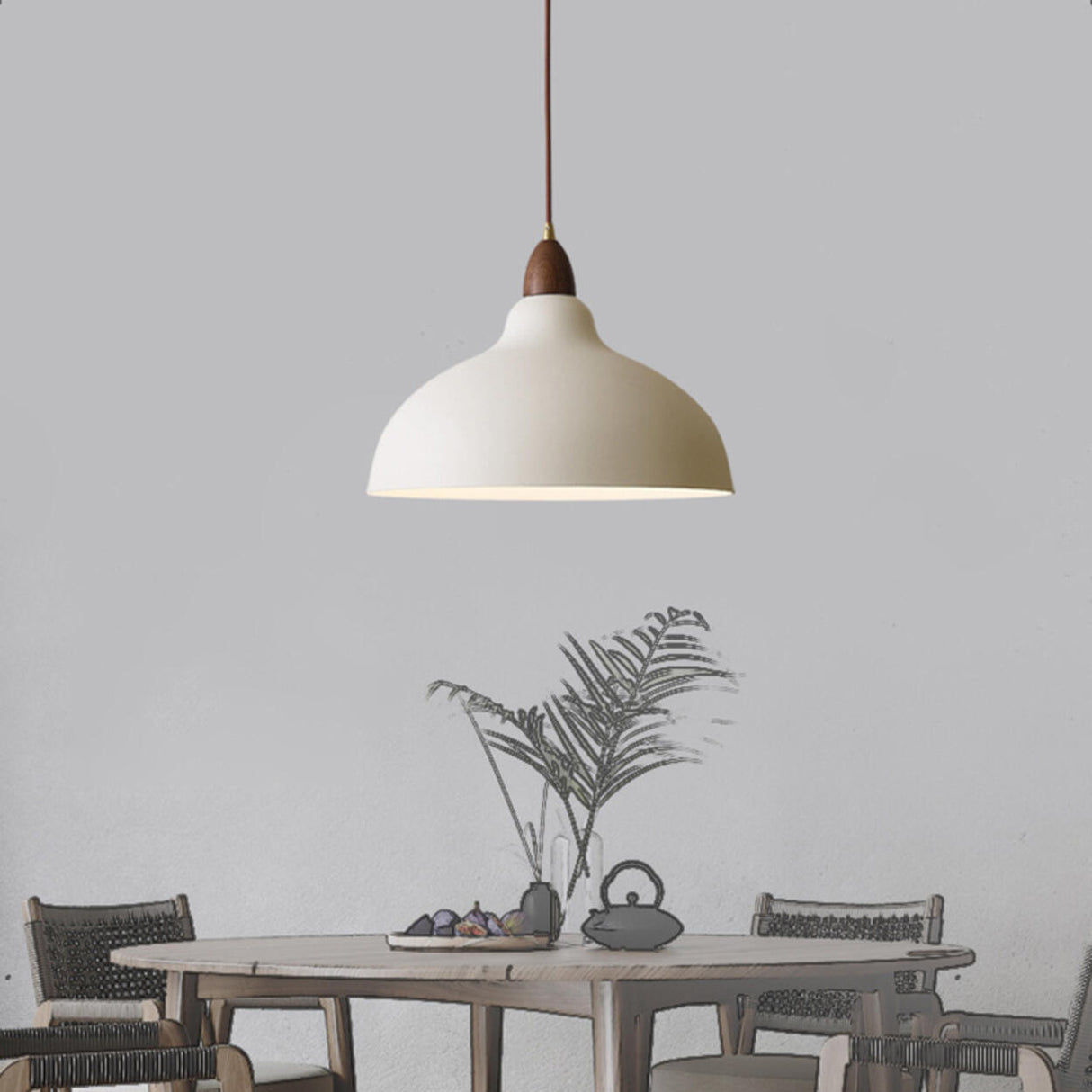 Modern White Metal Rope Bowl Pendant Light Adjustable Length Image - 4