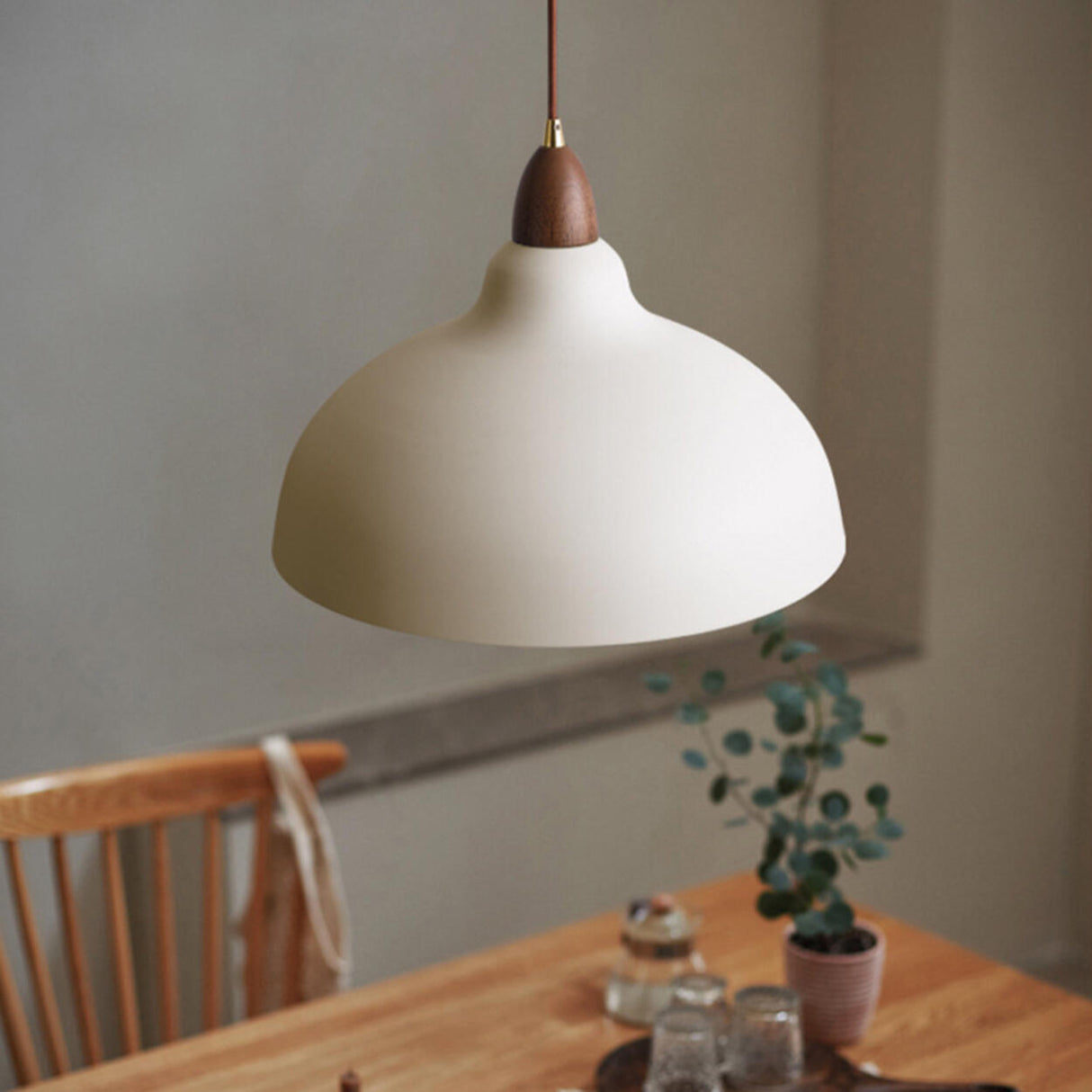 Modern White Metal Rope Bowl Pendant Light Adjustable Length Image - 7