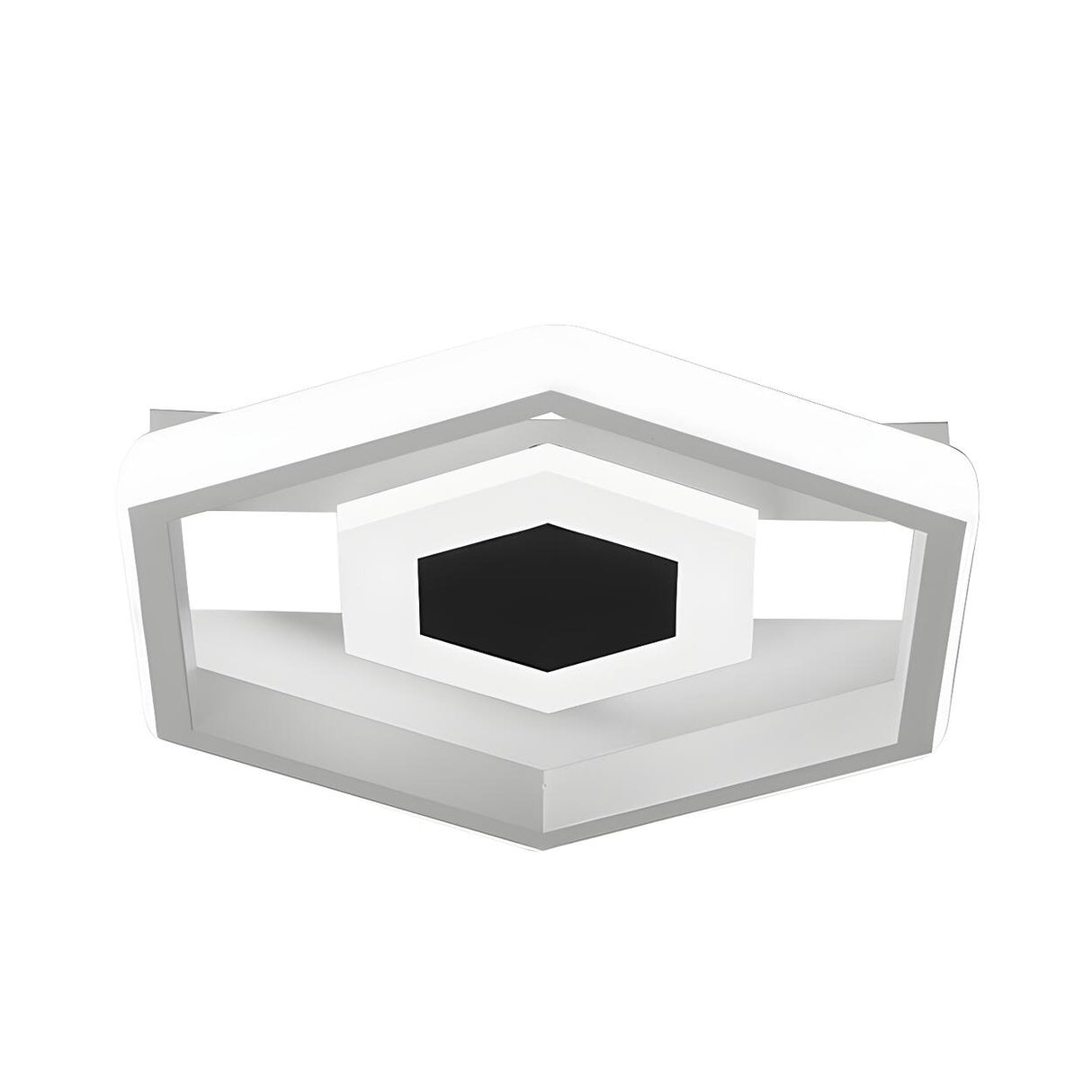 Modern White Mini Hexagon LED Flush Mount Ceiling Light Image - 4