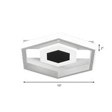 Modern White Mini Hexagon LED Flush Mount Ceiling Light Image - 5