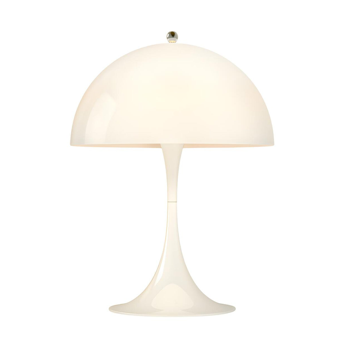 Modern White Minimalist Dome Metal Bedroom Table Lamp Image - 5