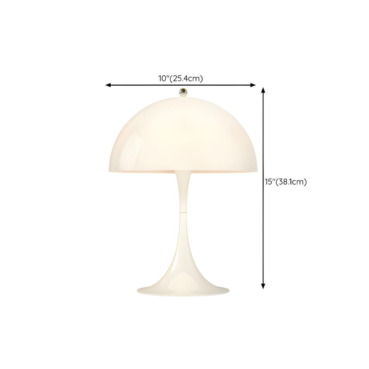 Modern White Minimalist Dome Metal Bedroom Table Lamp 