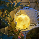 Modern White Moon Sphere Floor Lamp with Rocker Switch Image - 3