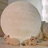 Modern White Moon Sphere Floor Lamp with Rocker Switch Image - 6