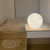 Modern White Moon Sphere Floor Lamp with Rocker Switch Image - 8