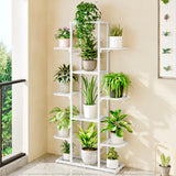 Modern White Multi-Level Metal Storage Plant Stand Image - 1