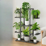 Modern White Multi-Level Metal Storage Plant Stand Image - 12