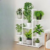 Modern White Multi-Level Metal Storage Plant Stand Image - 13