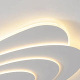 Modern White Multi-Tier Geometric LED Flush Mount Light Image - 14