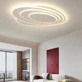 Modern White Multi-Tier Geometric LED Flush Mount Light Image - 4