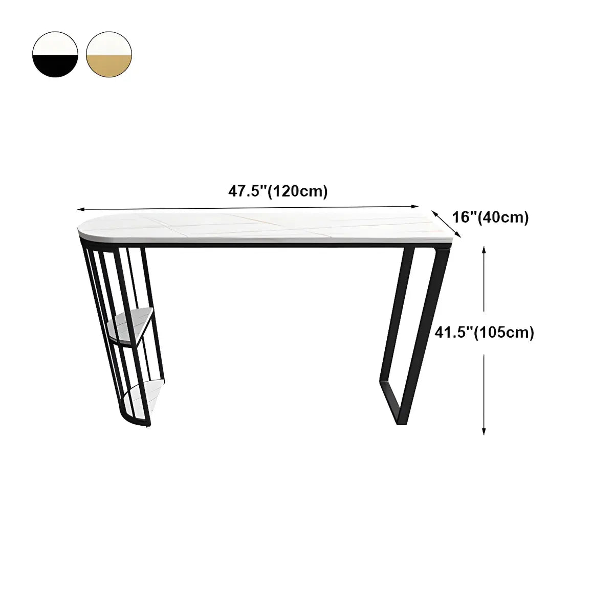 Modern White Oval Faux Marble Compact Bar Table Image - 14