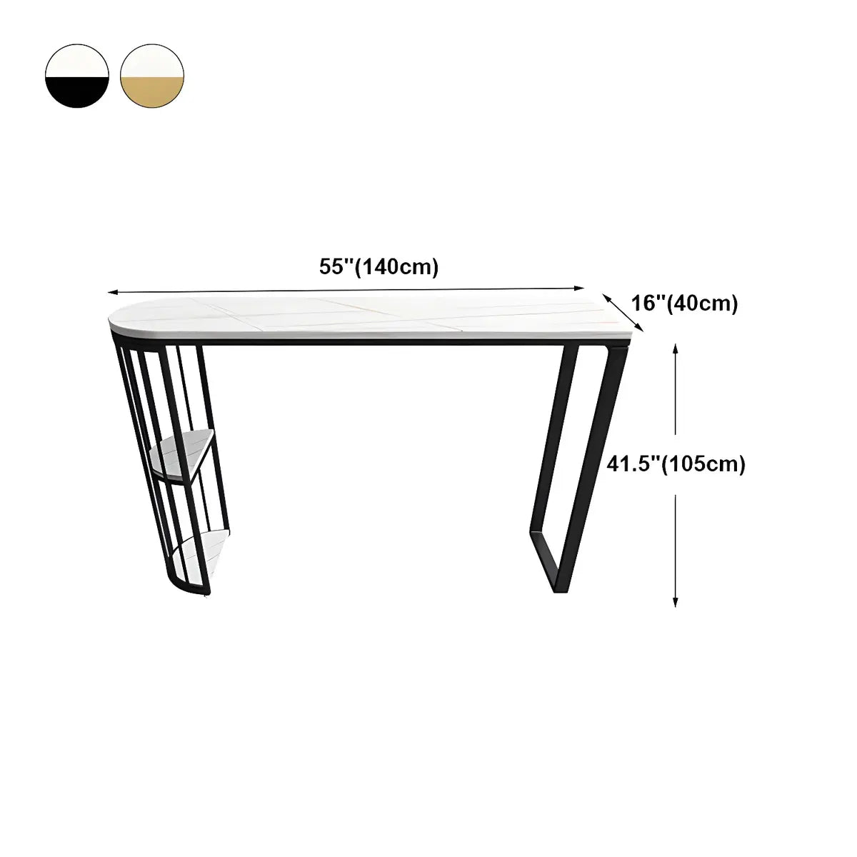 Modern White Oval Faux Marble Compact Bar Table Image - 15