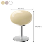 Modern White Oval Glass Shade Metal Base Table Lamp #size