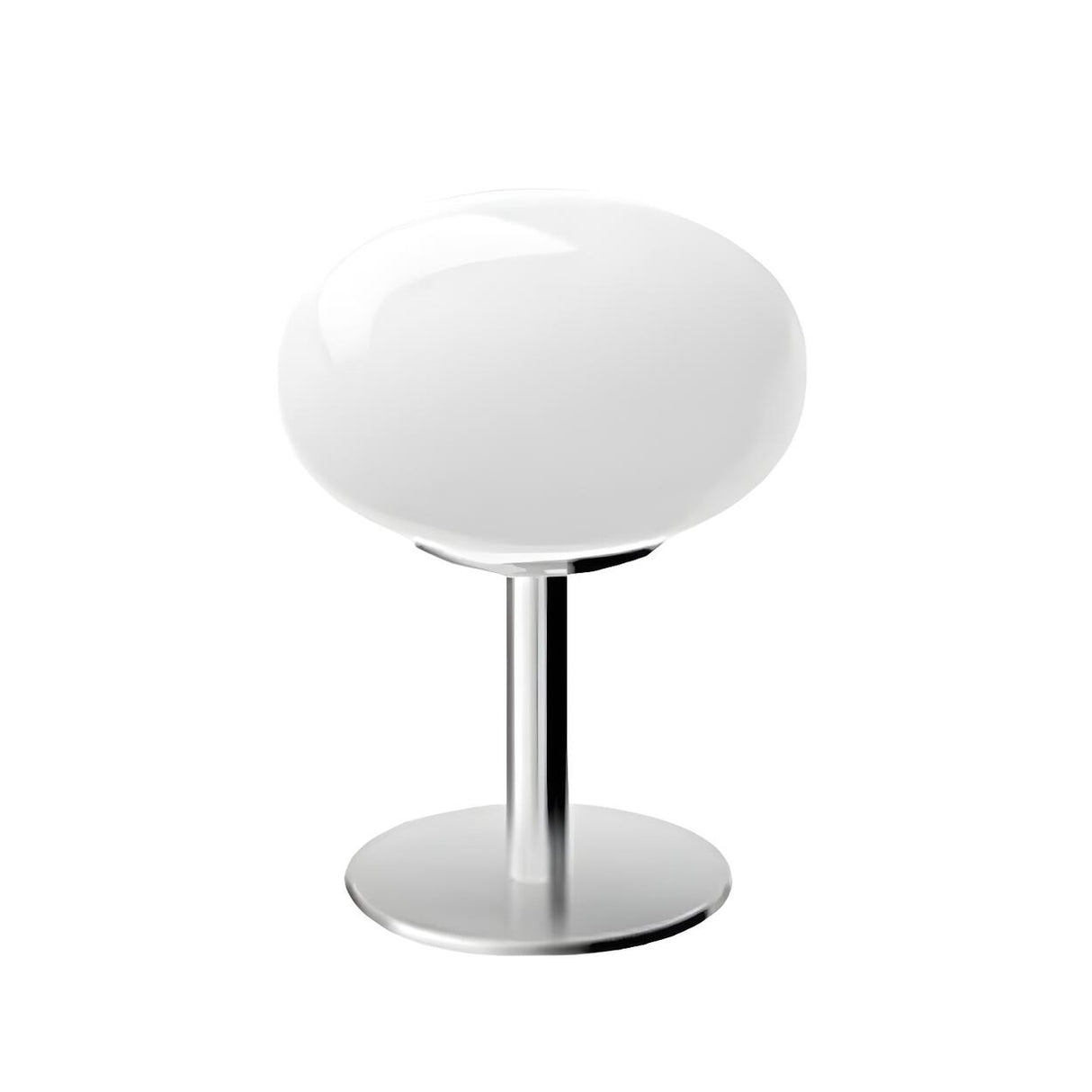 Modern White Oval Glass Shade Metal Base Table Lamp Image - 6