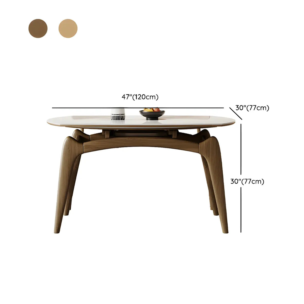 Modern White Oval Stone Extendable Leaf Dining Table 