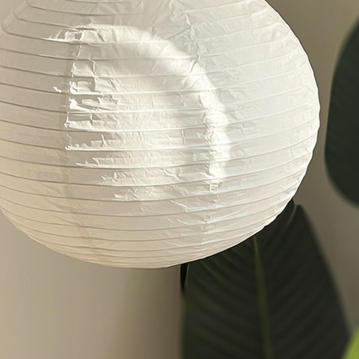 Modern White Paper Globe Pendant Light Adjustable Cord Image - 11