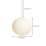 Modern White Paper Globe Pendant Light Adjustable Cord Image - 15