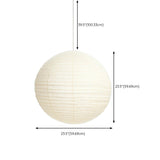 Modern White Paper Globe Pendant Light Adjustable Cord Image - 16