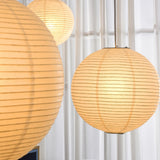 Modern White Paper Lantern Globe Pendant Light Image - 14