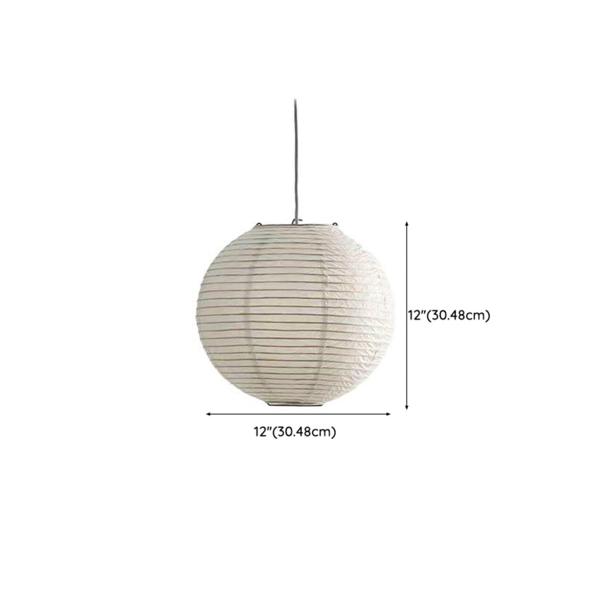 Modern White Paper Lantern Globe Pendant Light 