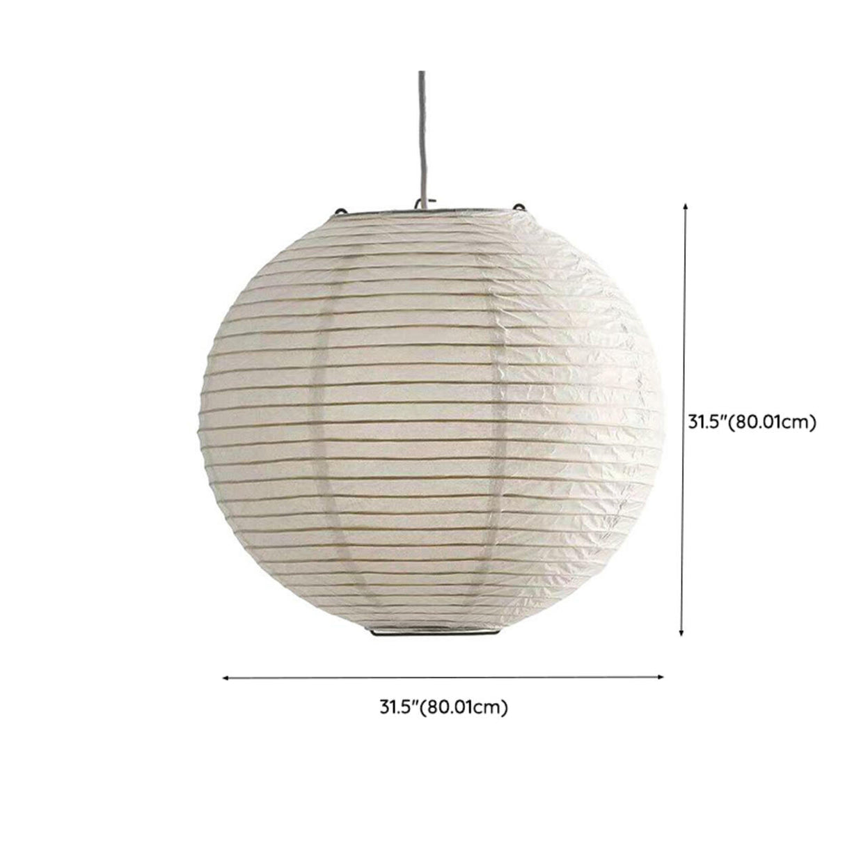 Modern White Paper Lantern Globe Pendant Light Image - 20