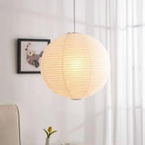 Modern White Paper Lantern Globe Pendant Light Image - 6