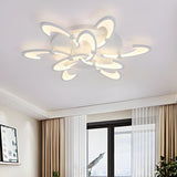 Modern White Petal LED Flush Mount Ceiling Lamp 3-Light Image - 11