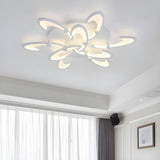 Modern White Petal LED Flush Mount Ceiling Lamp 3-Light Image - 12