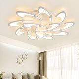 Modern White Petal LED Flush Mount Ceiling Lamp 3-Light Image - 17