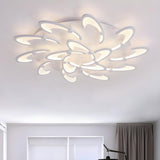 Modern White Petal LED Flush Mount Ceiling Lamp 3-Light Image - 21